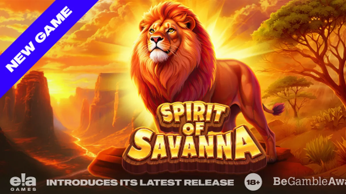 Tampilan antarmuka seluler slot Spirit of Savanna dengan latar belakang savana